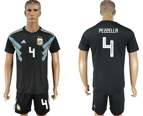 Argentina #4 Pezzella Away Soccer Country Jersey